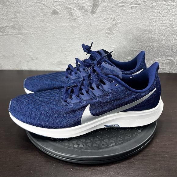 Nike Mens Size 11.5 Air Zoom Pegasus 36 Navy Blue Athletic Lace Up Running Shoes - Picture 3 of 10